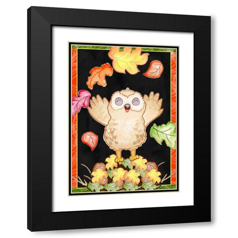 Leaf Pile Black Modern Wood Framed Art Print with Double Matting by Wade, Valarie