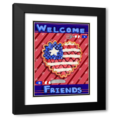 Patriotic Pie Black Modern Wood Framed Art Print with Double Matting by Wade, Valarie
