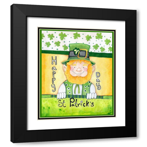 Happy Leprechaun Black Modern Wood Framed Art Print with Double Matting by Wade, Valarie