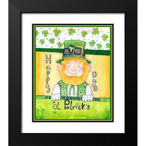 Happy Leprechaun Black Modern Wood Framed Art Print with Double Matting by Wade, Valarie
