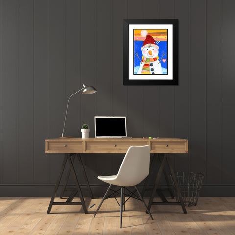 Love Keeps Me Warm Black Modern Wood Framed Art Print with Double Matting by Wade, Valarie