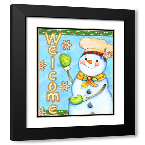Cookie Welcome Black Modern Wood Framed Art Print with Double Matting by Wade, Valarie
