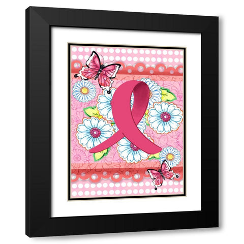 Think Pink Black Modern Wood Framed Art Print with Double Matting by Wade, Valarie