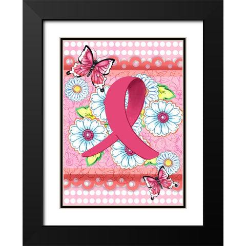 Think Pink Black Modern Wood Framed Art Print with Double Matting by Wade, Valarie