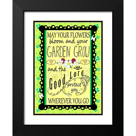 Irish Garden Black Modern Wood Framed Art Print with Double Matting by Wade, Valarie