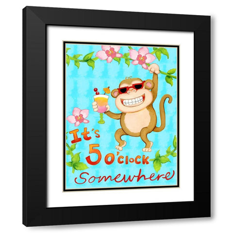 Swinging Vine Black Modern Wood Framed Art Print with Double Matting by Wade, Valarie