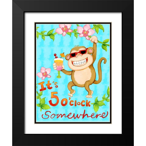 Swinging Vine Black Modern Wood Framed Art Print with Double Matting by Wade, Valarie