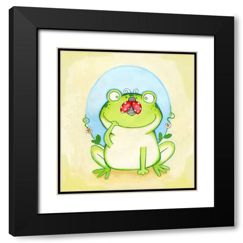 Funny Face Black Modern Wood Framed Art Print with Double Matting by Wade, Valarie