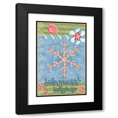Seaside Snowflake Black Modern Wood Framed Art Print with Double Matting by Wade, Valarie