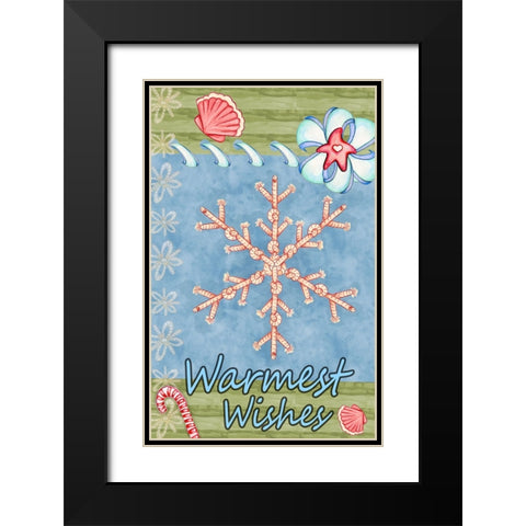 Seaside Snowflake Black Modern Wood Framed Art Print with Double Matting by Wade, Valarie