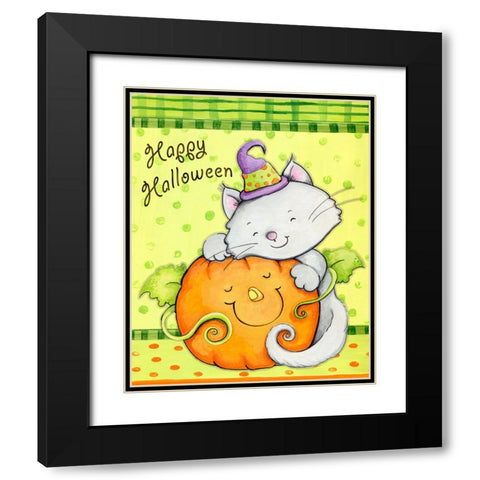 Hugs and Pumpkin Black Modern Wood Framed Art Print with Double Matting by Wade, Valarie