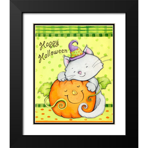 Hugs and Pumpkin Black Modern Wood Framed Art Print with Double Matting by Wade, Valarie