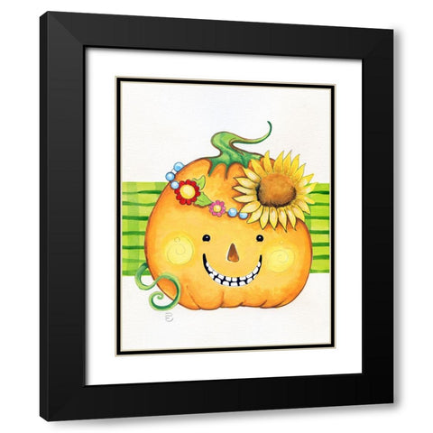 Flower Chain Black Modern Wood Framed Art Print with Double Matting by Wade, Valarie