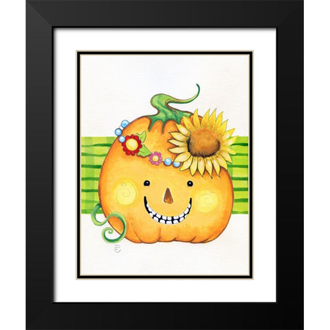 Flower Chain Black Modern Wood Framed Art Print with Double Matting by Wade, Valarie