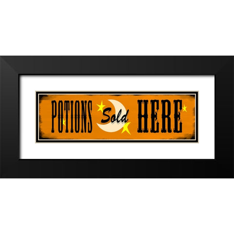 Potions Sold Here Black Modern Wood Framed Art Print with Double Matting by Wade, Valarie
