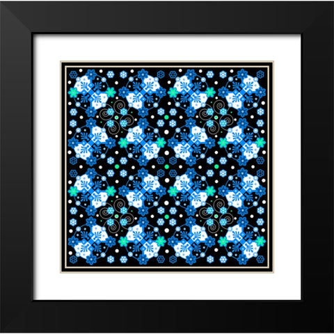 Fancy Flakes Black Modern Wood Framed Art Print with Double Matting by Wade, Valarie