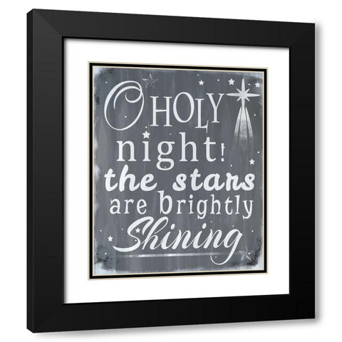 O Holy Night Black Modern Wood Framed Art Print with Double Matting by Wade, Valarie