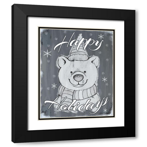 Polar Bear Black Modern Wood Framed Art Print with Double Matting by Wade, Valarie