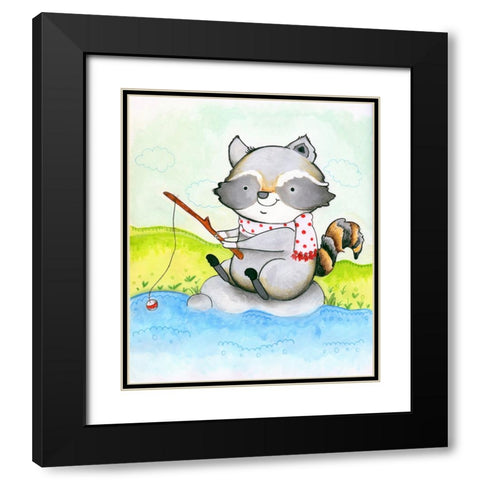 Gone Fishing Black Modern Wood Framed Art Print with Double Matting by Wade, Valarie