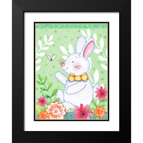 Bunny And Butter Black Modern Wood Framed Art Print with Double Matting by Wade, Valarie