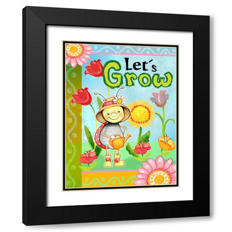 Lets Grow Black Modern Wood Framed Art Print with Double Matting by Wade, Valarie