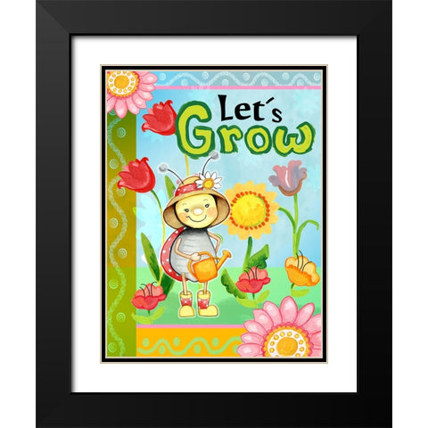 Lets Grow Black Modern Wood Framed Art Print with Double Matting by Wade, Valarie
