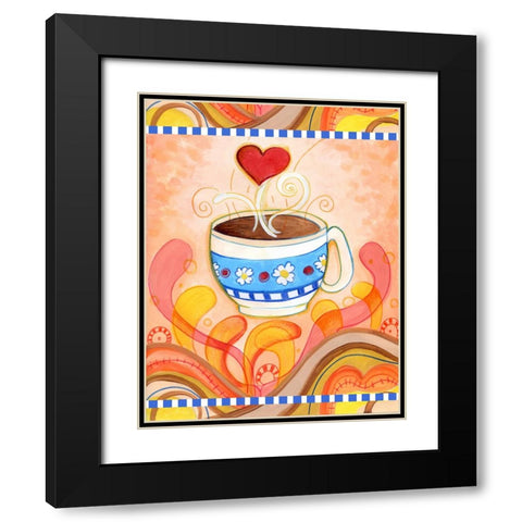 Cup Of Love Black Modern Wood Framed Art Print with Double Matting by Wade, Valarie