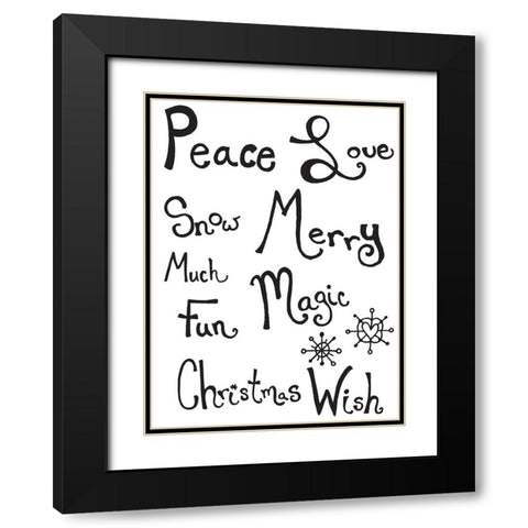 Holiday Phrases Black Modern Wood Framed Art Print with Double Matting by Wade, Valarie