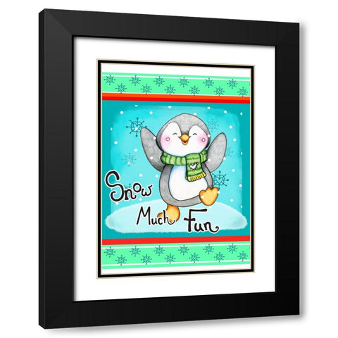 Snow Much Fun Black Modern Wood Framed Art Print with Double Matting by Wade, Valarie