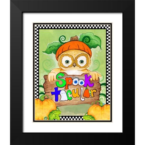 Spooktacular Owl Black Modern Wood Framed Art Print with Double Matting by Wade, Valarie