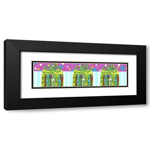 Birthday Gift Table Runner Black Modern Wood Framed Art Print with Double Matting by Wade, Valarie
