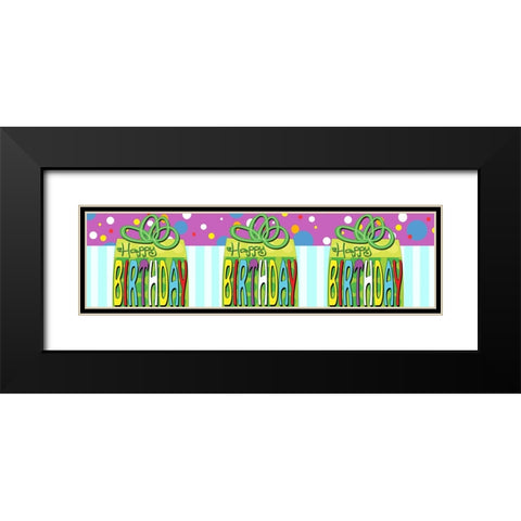 Birthday Gift Table Runner Black Modern Wood Framed Art Print with Double Matting by Wade, Valarie