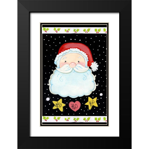 Ho Ho Santa Claus Black Modern Wood Framed Art Print with Double Matting by Wade, Valarie