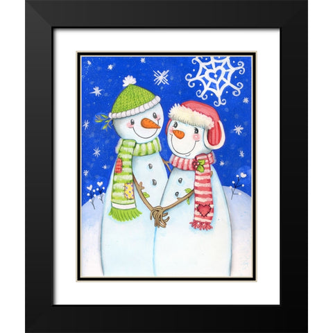Snow Much Love Black Modern Wood Framed Art Print with Double Matting by Wade, Valarie