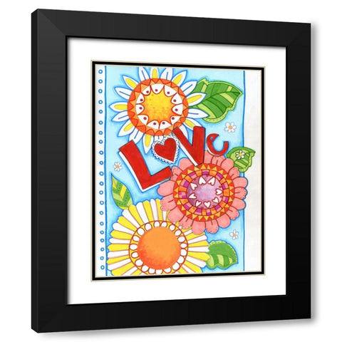 Love Blossom Black Modern Wood Framed Art Print with Double Matting by Wade, Valarie
