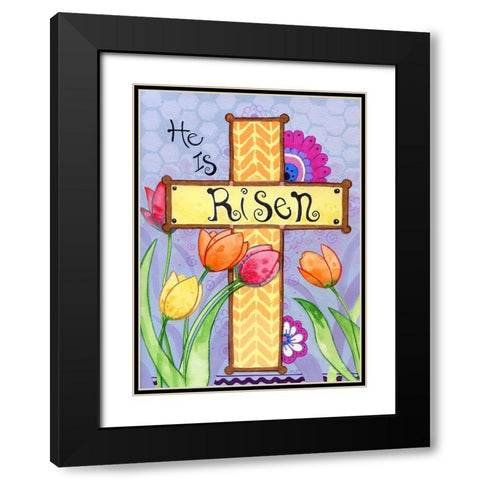 He Is Risen Black Modern Wood Framed Art Print with Double Matting by Wade, Valarie