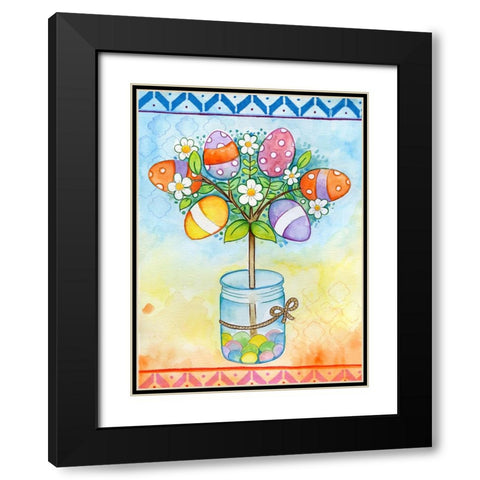Egg Tree Black Modern Wood Framed Art Print with Double Matting by Wade, Valarie