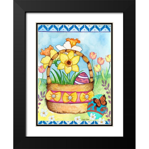 Basket Black Modern Wood Framed Art Print with Double Matting by Wade, Valarie