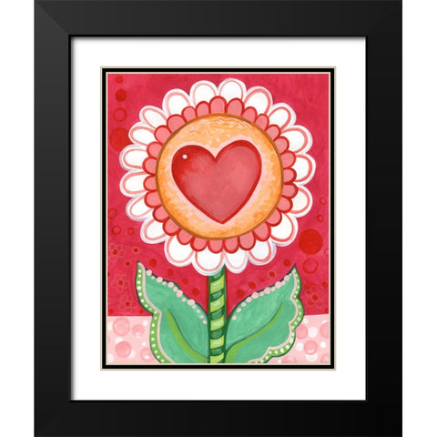 Love Flower Black Modern Wood Framed Art Print with Double Matting by Wade, Valarie