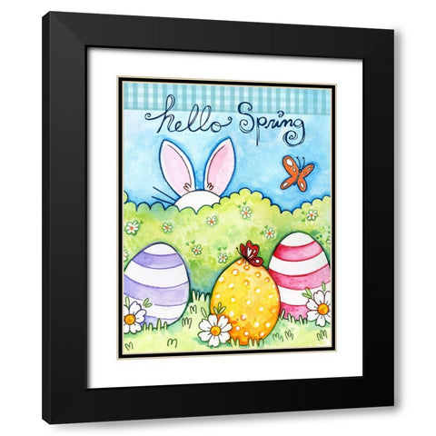 Hello Spring 2 Black Modern Wood Framed Art Print with Double Matting by Wade, Valarie