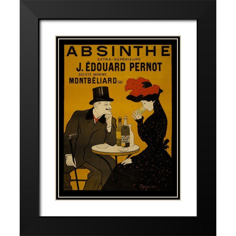 Absinthe-Pernot Black Modern Wood Framed Art Print with Double Matting by Vintage Apple Collection