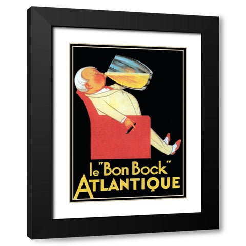 Le Bon Bock Atlantique Black Modern Wood Framed Art Print with Double Matting by Vintage Apple Collection