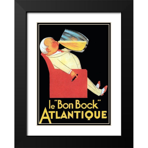 Le Bon Bock Atlantique Black Modern Wood Framed Art Print with Double Matting by Vintage Apple Collection