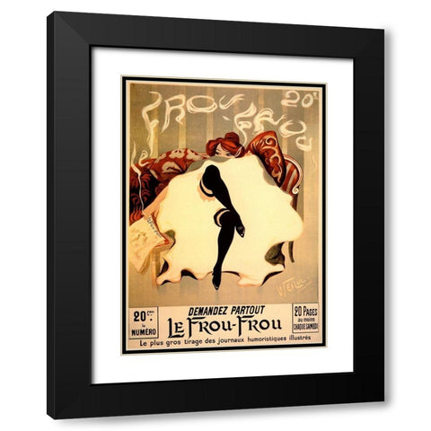 Le Frou Frou Black Modern Wood Framed Art Print with Double Matting by Vintage Apple Collection