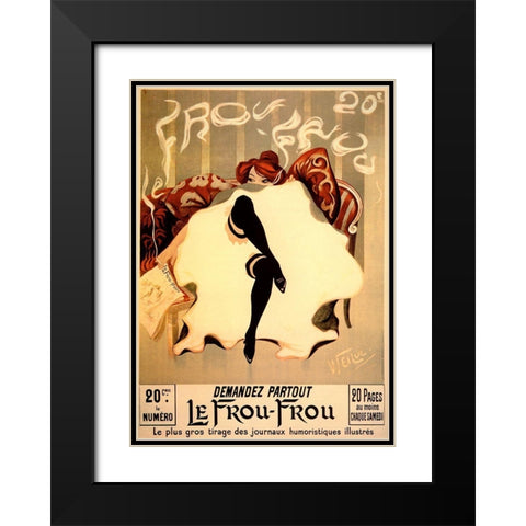 Le Frou Frou Black Modern Wood Framed Art Print with Double Matting by Vintage Apple Collection