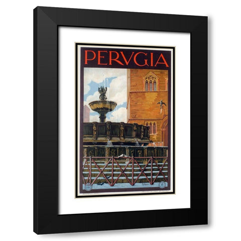 Perugia Black Modern Wood Framed Art Print with Double Matting by Vintage Apple Collection