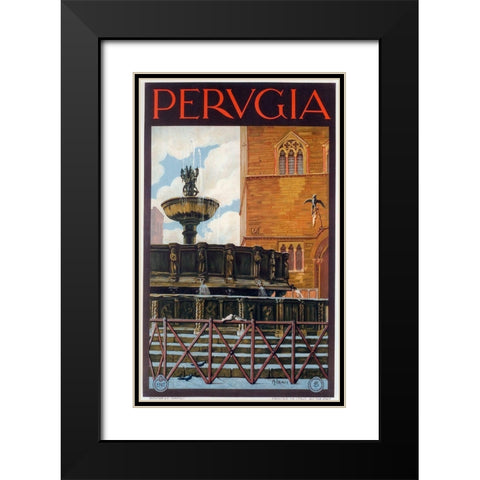 Perugia Black Modern Wood Framed Art Print with Double Matting by Vintage Apple Collection