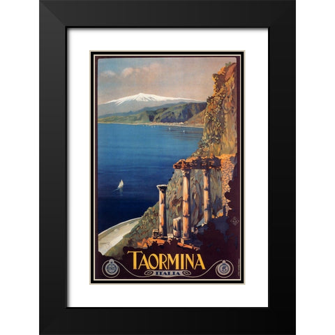 Taormina Black Modern Wood Framed Art Print with Double Matting by Vintage Apple Collection