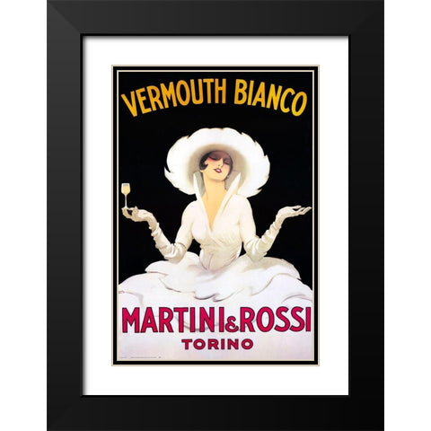 Vermouth Bianco Black Modern Wood Framed Art Print with Double Matting by Vintage Apple Collection