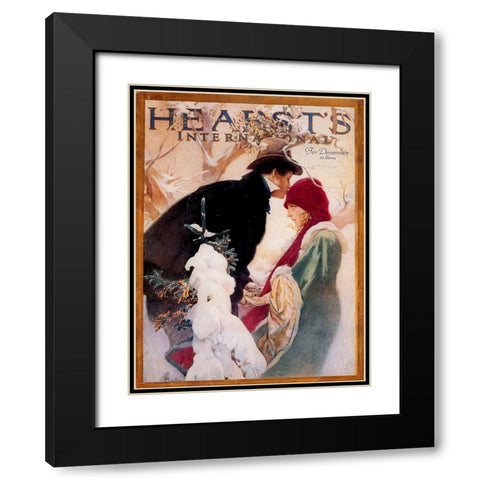 Mucha Hearst Black Modern Wood Framed Art Print with Double Matting by Vintage Apple Collection